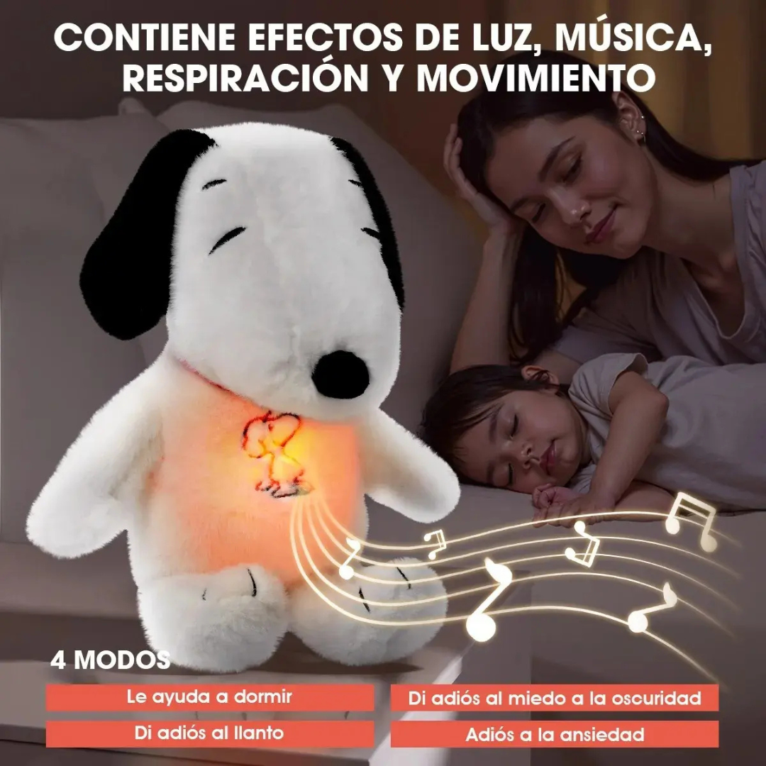 Peluche Snoopy con Respiración rítmica para bebés.