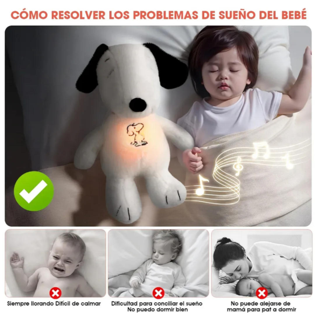 Peluche Snoopy con Respiración rítmica para bebés.