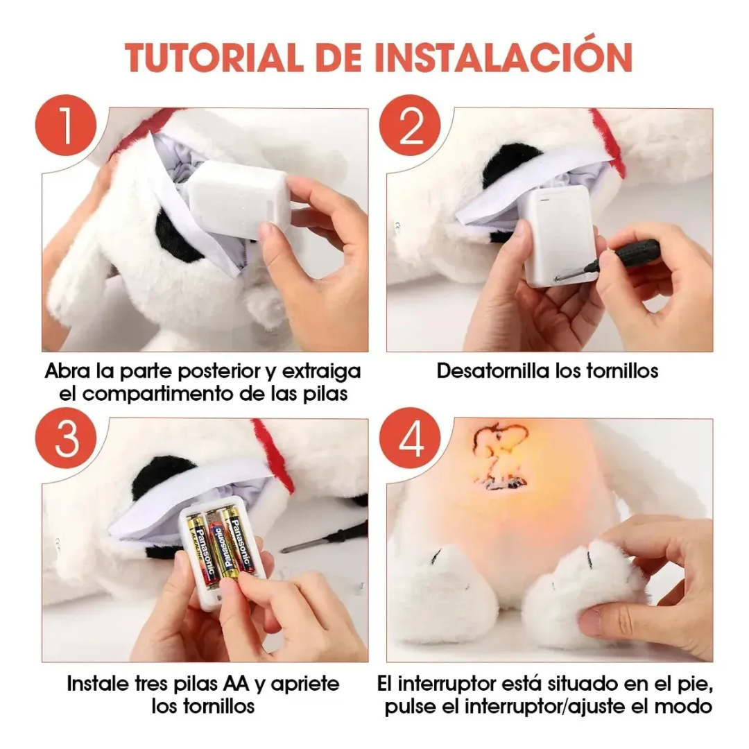 Peluche Snoopy con Respiración rítmica para bebés.